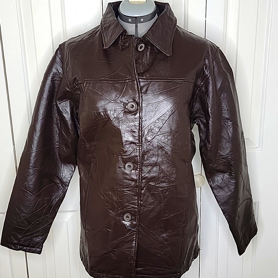Tudor Court By Haband Brown Leather Jacket Vintage Size M